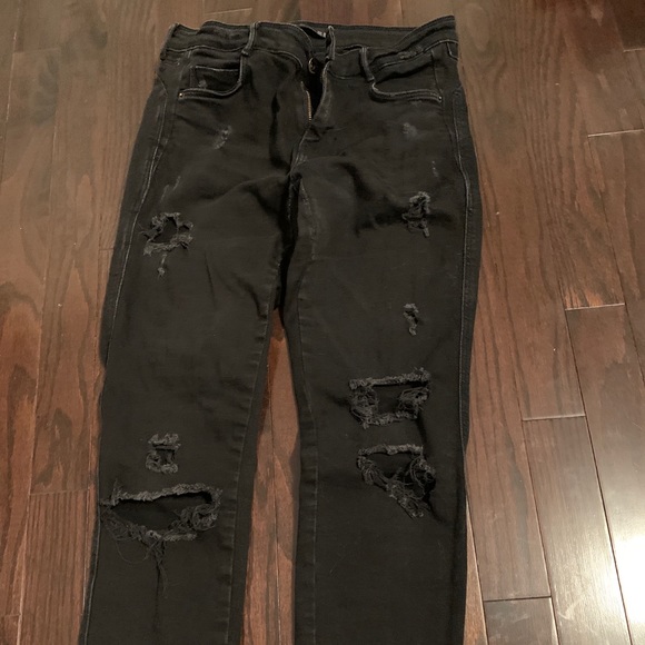 Zara Black Ripped Jeans - Picture 1 of 1